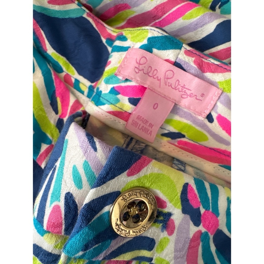 Lilly Pulitzer Kelly Skinny Ankle Pants in Indigo Palm Reader Size 0 - Picture 5 of 6